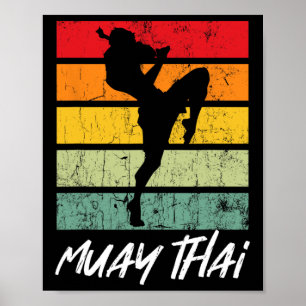 Affiche Retro Muay Thai Vintage Mixed martial art Arts mar