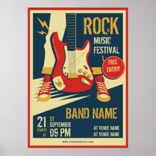Affiche Retro music concert event announcement Invitation