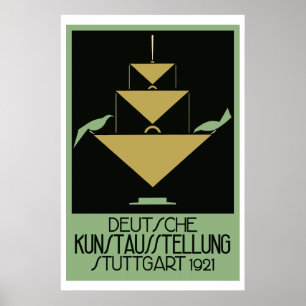 Affiche Retro naïve art deco