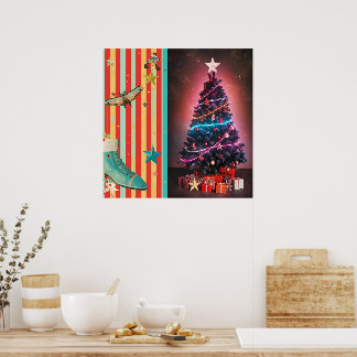 Affiche Retro Neon Christmas