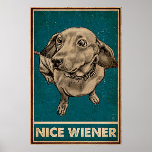 Affiche Retro Nice Butt Dachshund chien citations amusante