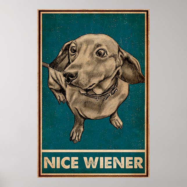 Affiche Retro Nice Butt Dachshund chien citations amusante (Devant)
