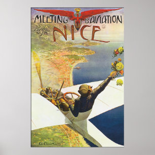 Affiche Retro Nice France from above