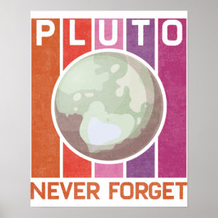 Affiche Retro N'Oubliez Jamais Pluto Funny Space Science