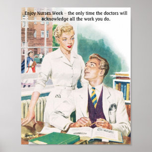 Affiche Retro Nurses - Enjoy Nurses Week,