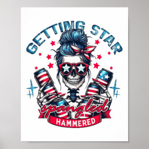 Affiche Retro Obtention Étoile Spangé Hammered Amérique 4è