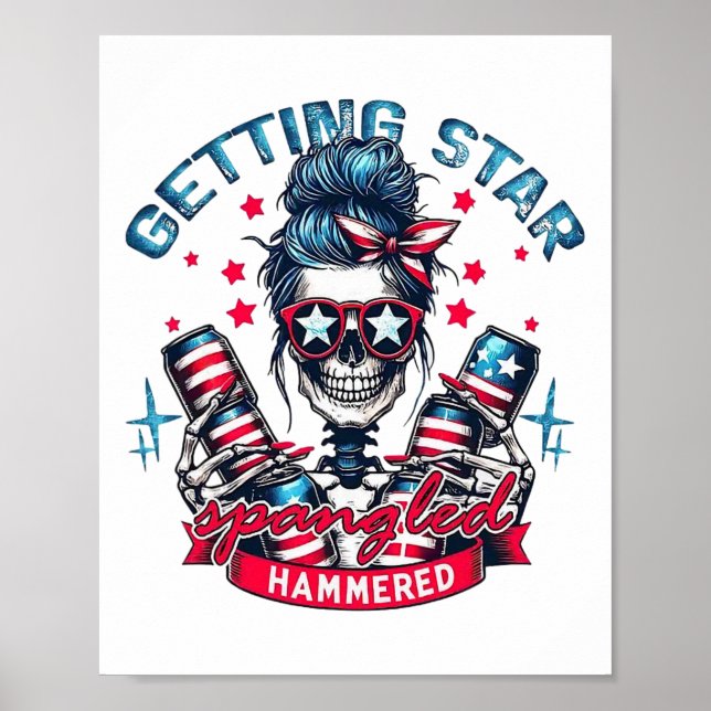 Affiche Retro Obtention Étoile Spangé Hammered Amérique 4è (Devant)