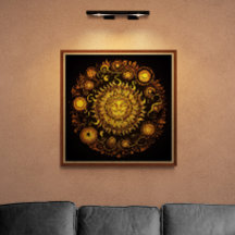 Retro Ornate souriant Sun AI Art | VINTAGE