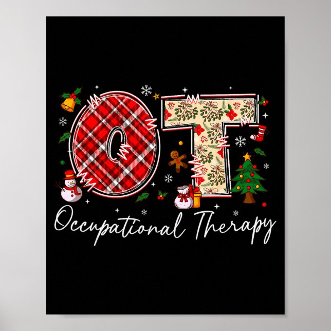 Affiche Retro Ot Occupational Therapy Santa Christmas Ot S (Devant)