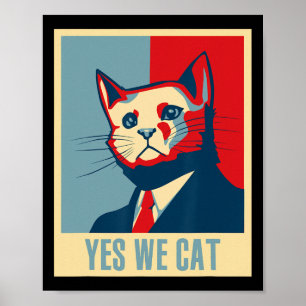Affiche Rétro Oui Nous Chat Amusant Amoureux des chats Pro
