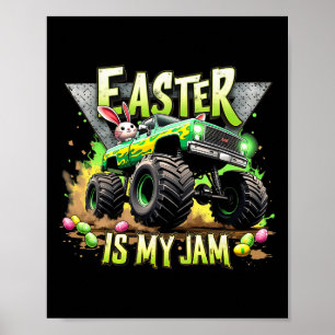 Affiche Retro Pâques est mon camion Monster de confiture t