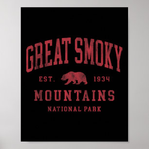 Affiche Rétro Parc national des Great Smoky Mountains Homm