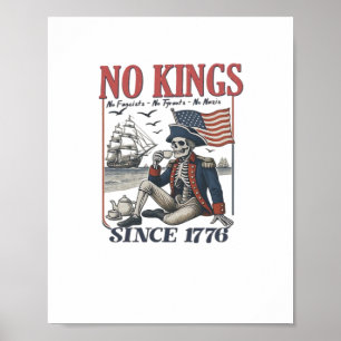 Affiche Rétro Pas de Rois Depuis 1776 Rejetant les Rois Cl