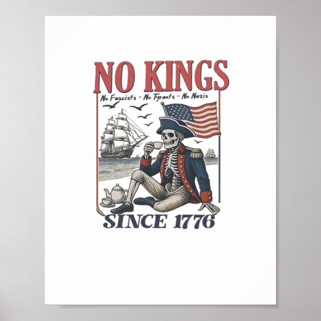 Affiche Rétro Pas de Rois Depuis 1776 Rejetant les Rois Cl (Devant)