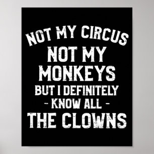 Affiche Rétro Pas Mon Cirque Pas Mes Singes Connaissent To