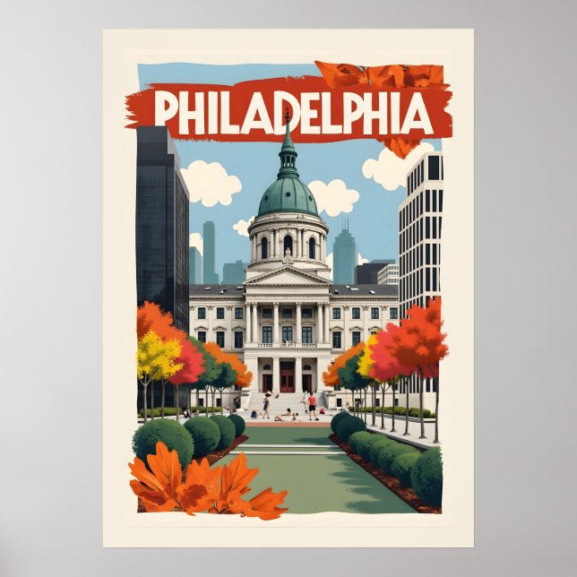 Affiche Retro Philadelphie (Devant)