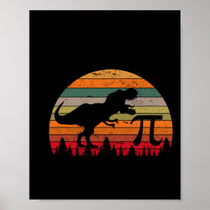 Affiche Retro Pi Day 3.14 Dinosaure Drôle Pi Day Math Tout