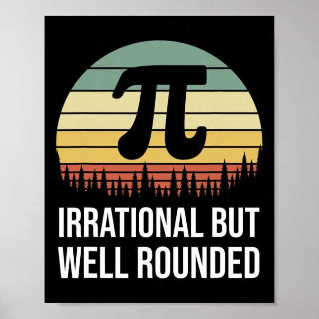 Affiche Retro Pi Day Irrationnel Mais Bien Arrondi Mat Drô (Devant)