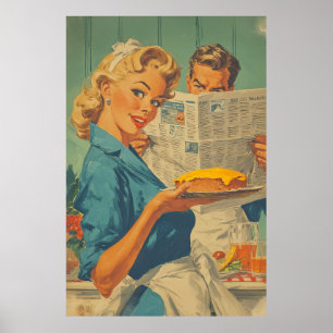 Affiche Retro Pie et Charme de Papier