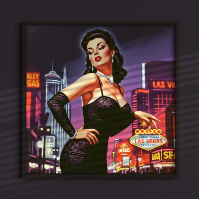 Affiche Rétro Pin-up de Las Vegas (Créateur téléchargé)