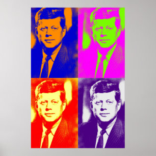 Affiche Retro Pop Art JFK John F. Kennedy