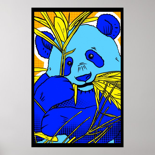Affiche Retro Popart Panda (Devant)