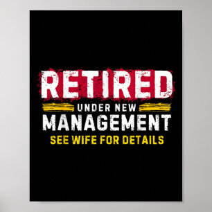 Affiche Rétro pour hommes Retraité sous nouvelle direction