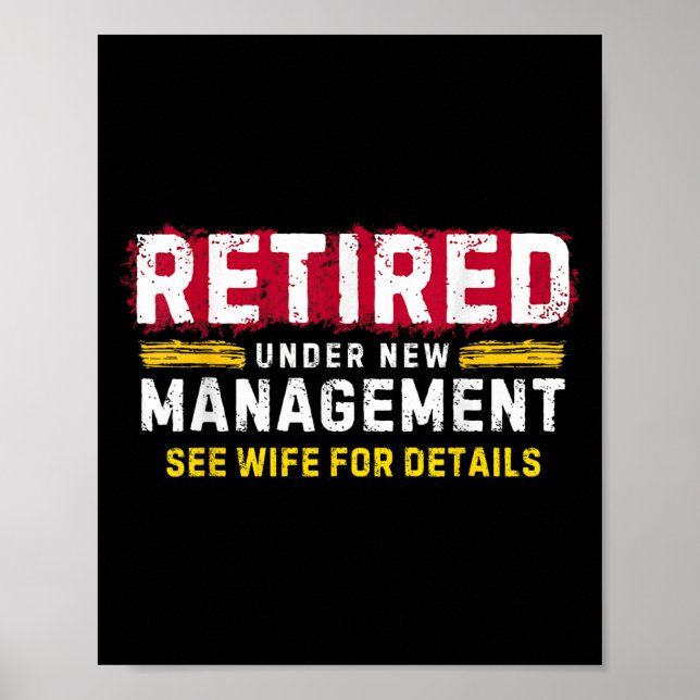 Affiche Rétro pour hommes Retraité sous nouvelle direction (Devant)