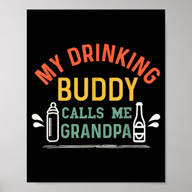 Affiche Retro Pregnancy Announcement Grandpa My Drinking B (Devant)