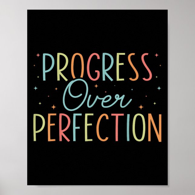 Affiche Retro Progress Over Perfection Motivational Quote  (Devant)