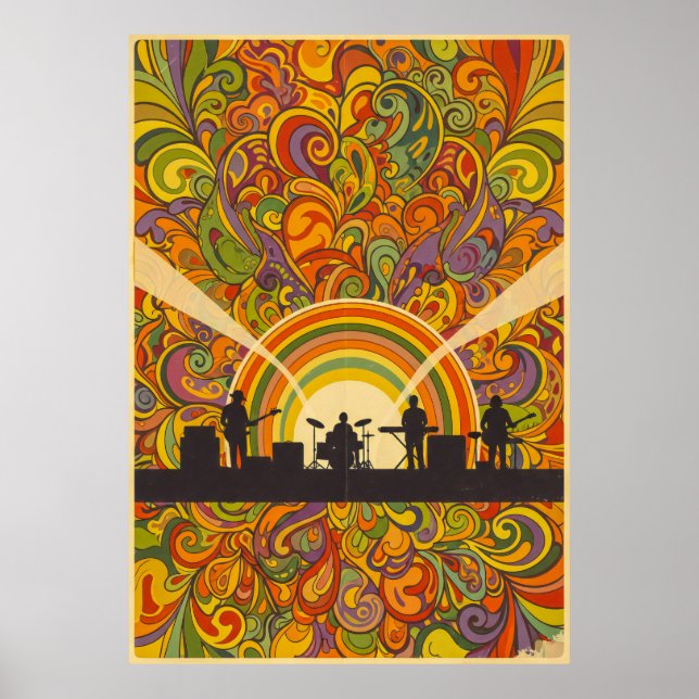 Affiche Retro Psychedelic Music Festival Wall Art - les an (Devant)