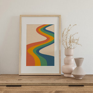 Affiche rétro psychédélique colorée groove