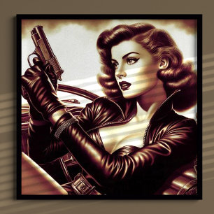 Affiche Retro Pulp Woman