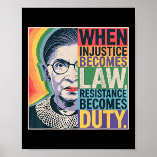 Affiche Rétro Quand L'Injustice Devient La Résistance À La