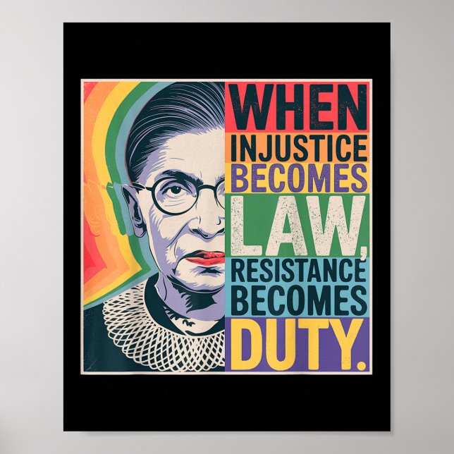 Affiche Rétro Quand L'Injustice Devient La Résistance À La (Devant)