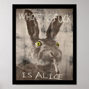 Affiche Rétro Qui Est Alice Drôle Lapin