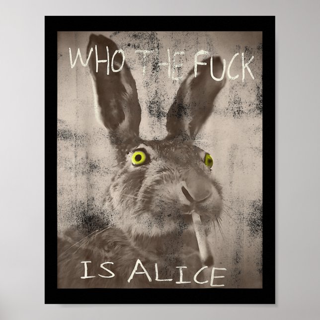 Affiche Rétro Qui Est Alice Drôle Lapin (Devant)
