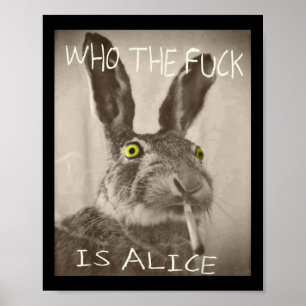 Affiche Rétro Qui F_ck Est Alice Funny Rabbit