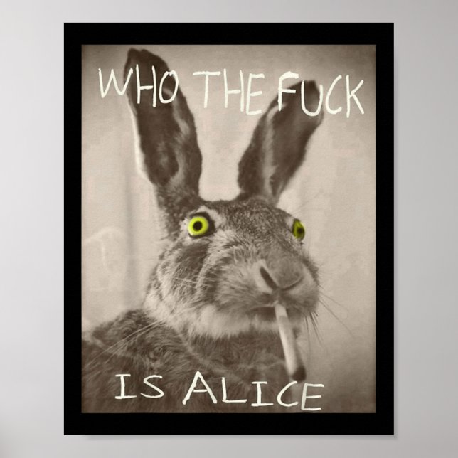 Affiche Rétro Qui F_ck Est Alice Funny Rabbit (Devant)