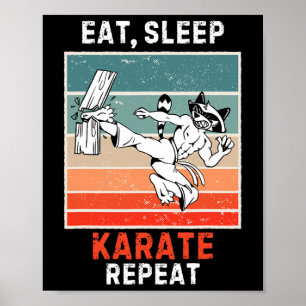 Affiche Retro Raccoon Mange