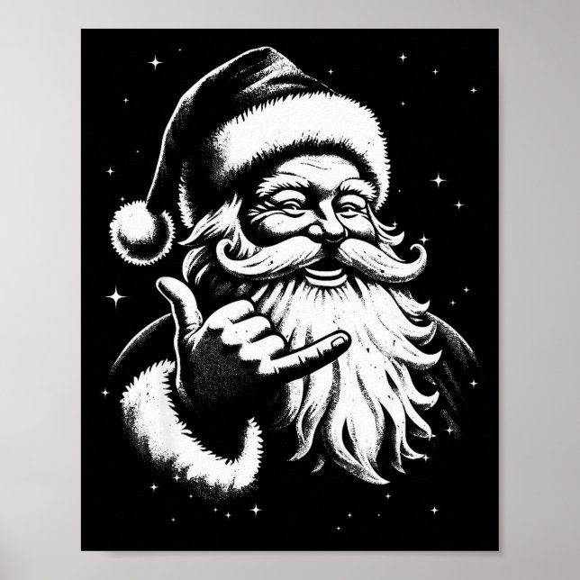 Affiche Retro Rad Christmas Mele Kalikimaka Santa Shaka Ha (Devant)