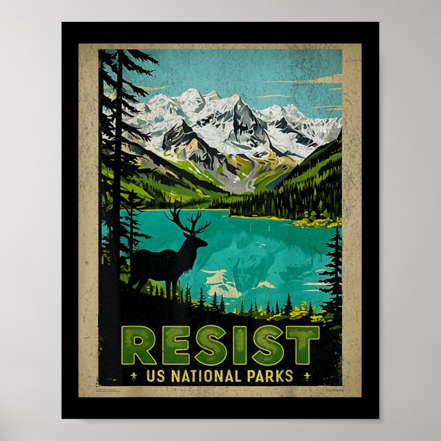 Affiche Rétro Résiste Alt Us National Park Nps Service (Devant)