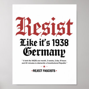 Affiche Rétro Résiste Comme Son Allemagne De 1938