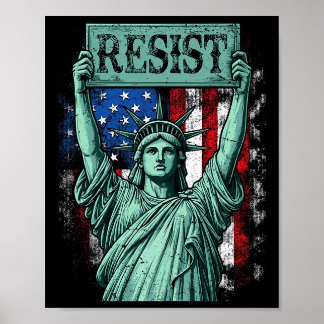 Affiche Rétro Résiste Pas à Mon Président Anti-trump  (Devant)