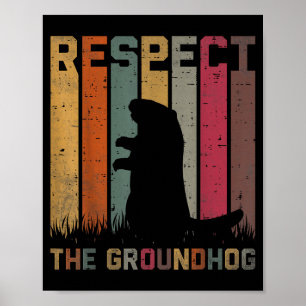 Affiche Rétro Respect Le Groundhog Marmotte Animal Groun