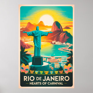 Affiche Retro Rio - Christ le Rédempteur