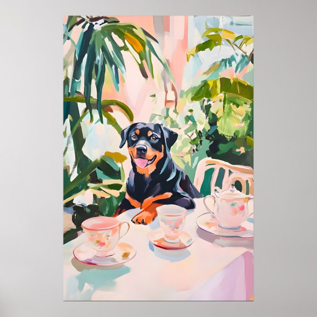 Affiche rétro Rottweiler, Peinture à l'huile de Ro (Devant)