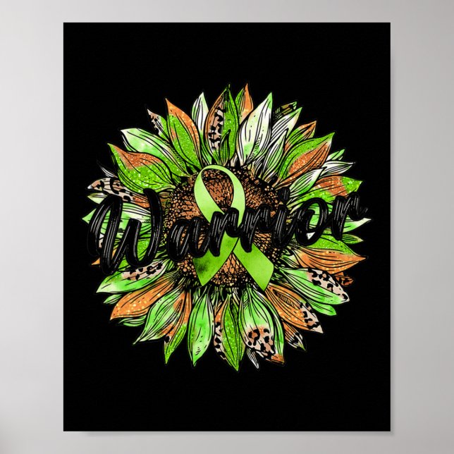 Affiche Retro-ruban vert de tournesol Leopard (Devant)