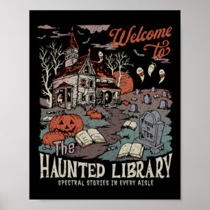Affiche Retro Salem Bienvenue À La Librairie Haunted Booki