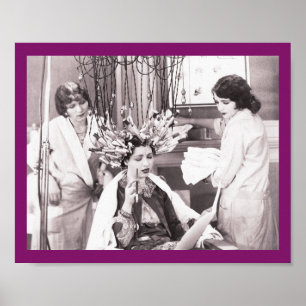 Affiche Rétro salon de coiffure d'amusement